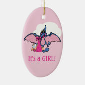 Pterodactyl Dinosaur Het is een meisje Baby shower Keramisch Ornament (Rechts)