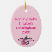 Pterodactyl Dinosaur Het is een meisje Baby shower Keramisch Ornament (Achterkant)