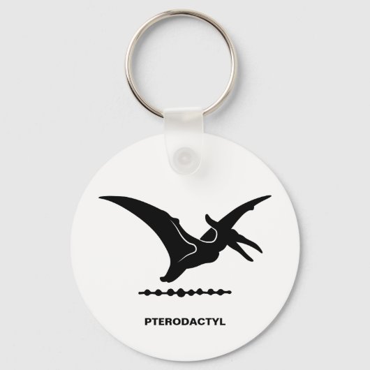 Pterodactyl Dinosaur Silhouette Sleutelhanger (Voorkant)