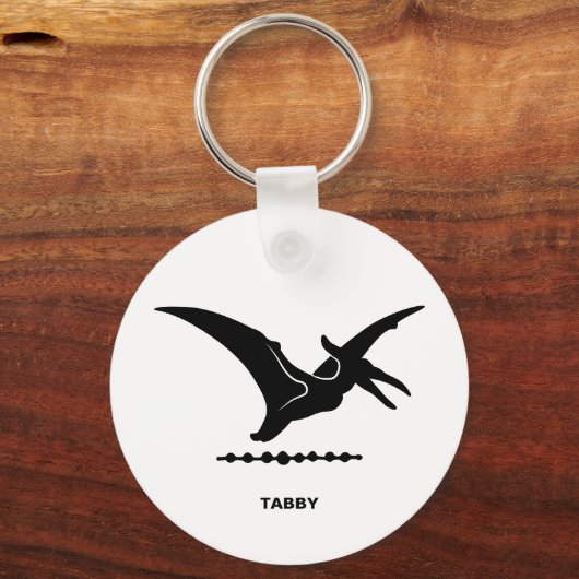 Pterodactyl Dinosaur Silhouette Sleutelhanger (Achterkant)