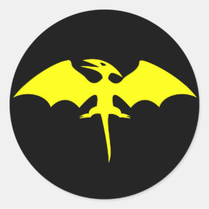 Pterodactyl Dinosaur Superheld Logo Ronde Sticker