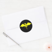 Pterodactyl Dinosaur Superheld Logo Ronde Sticker (Envelop)