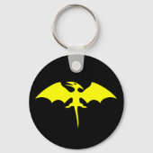 Pterodactyl Dinosaur Superheld Logo Sleutelhanger (Voorkant)