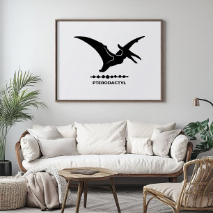 pterodactyl-dinosaurussilhouet poster