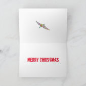 Pterodactyl Festive Dinosaur Funny Santa Slogan Kaart (Binnen)