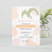 Pterodactyl Kids Eerste Verjaardagsfeestje Uitnodi Kaart (Staand voorkant)