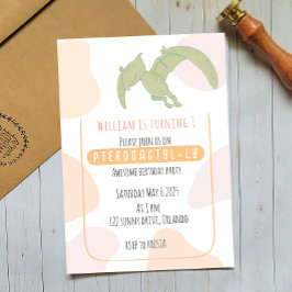 Pterodactyl Kinder uitnodiging voor eerste verjaar