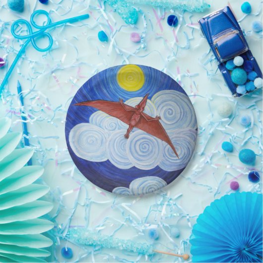 Pterodactyl neemt bord van vliegpapier (Feest)