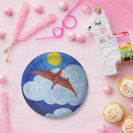 Pterodactyl neemt bord van vliegpapier (Feest)