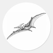 Pterodactyl Ronde Sticker (Voorkant)