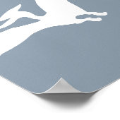 Pterodactyl Silhouette Nursery Wall Art Blue Dino Poster (Hoek)