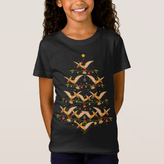 Pterodactyl Xmas Bas-wift Santa Hat Pterodactyl C T-shirt (Voorkant)