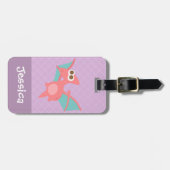 Pterodactyldinosaurus Girls Paarse Bagagelabel (Voorkant horizontaal)