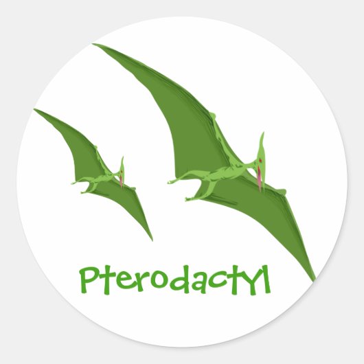 Pterodactyldinosaurussticker Ronde Sticker (Voorkant)