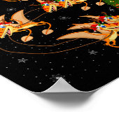 Pterodactyls Dinosaur Bird Santa Sleigh Flying Chr Poster (Hoek)