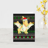 Pterodactyls Dinosaur Bird Ugly Christmas Sweaters Kaart (Gele Bloem)