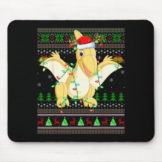 Pterodactyls Dinosaur Bird Ugly Christmas Sweaters Muismat (Voorkant)