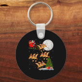 Pterodactyls Dinosaur Vliegende Kerstman Kerstsled Sleutelhanger (Voorkant)