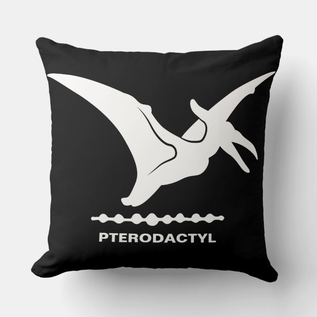 Pterodactylus Dinosaurus Silhouet Kussensloop Kussen (Voorkant)