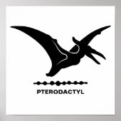 Pterodactylus Dinosaurus Silhouet Poster (Voorkant)