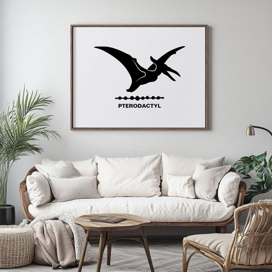 Pterodactylus Dinosaurus Silhouet Poster