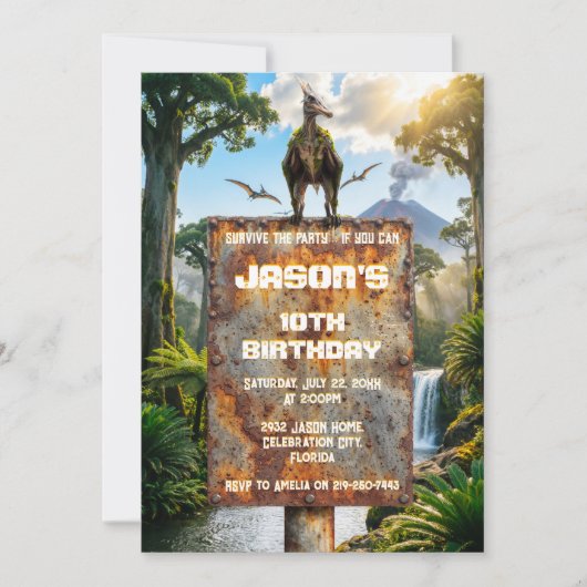 Pterodactylus Jungle Prehistorisch Avontuur Verjaa Kaart (Voorkant)
