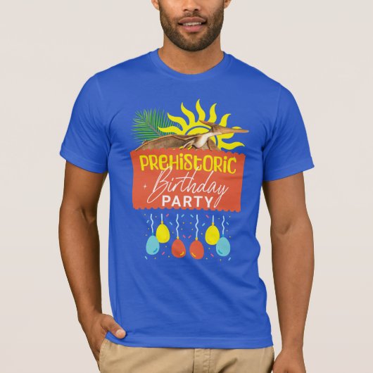 Pterodactylus Prehistorisch Verjaardagsfeestje T-shirt (Voorkant)