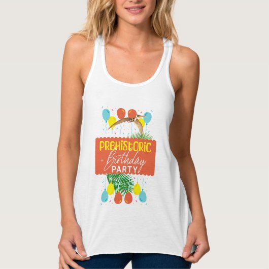 Pterodactylus Prehistorisch Verjaardagsfeestje Tanktop (Voorkant)