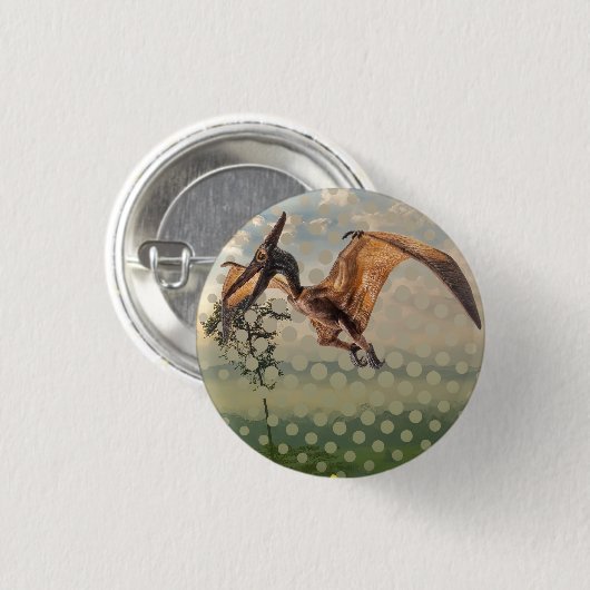 pterodactylus ronde button 3,2 cm (Voorkant /achterkant)