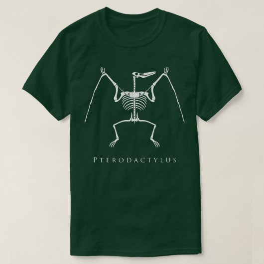 Pterodactylus Skeleton Flying Dinosaur Botten Fan T-shirt (Design voorkant)