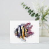 Pterophyllum AngelFish Waterverf Aquarium cadeau Briefkaart (Staand voorkant)