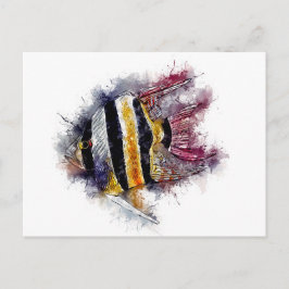 Pterophyllum AngelFish Waterverf Aquarium cadeau Briefkaart