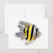 Pterophyllum AngelFish Waterverf Aquarium cadeau Briefkaart (Voorkant / Achterkant)