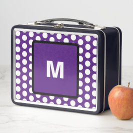 Ptetty Monogram Paarse Witte Polka Dots