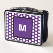 Ptetty Monogram Paarse Witte Polka Dots (Voorkant)