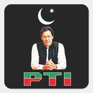 PTI Pakistani Party Support Imran Khan Vierkante Sticker