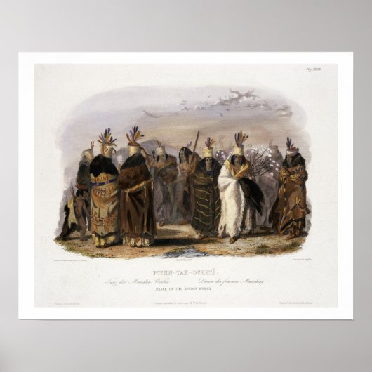 Ptihn-Tak-Ochata, Dans of the Mandan Women, bord Poster (Voorkant)