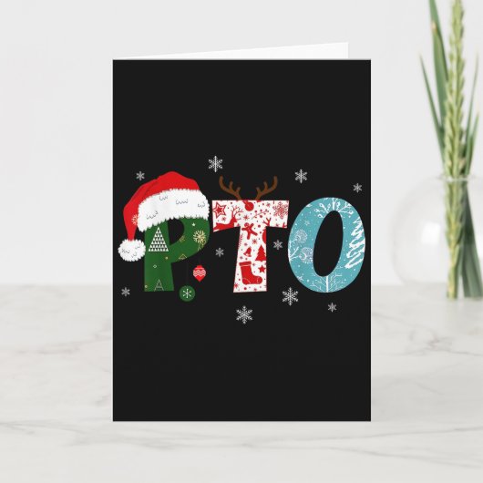 Pto Kerstman Hoed Rendier Ouder Leerkracht Organis Kaart (Voorkant)