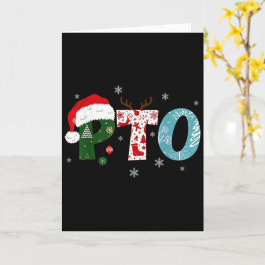 Pto Kerstman Hoed Rendier Ouder Leerkracht Organis Kaart (Gele Bloem)