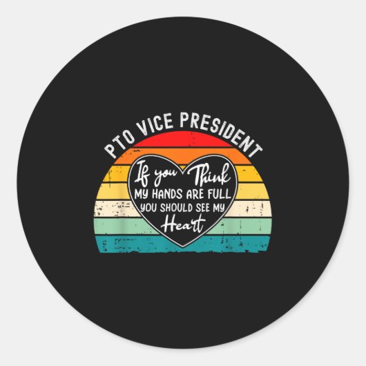 Pto Vice President Appreciation School Parent Volu Ronde Sticker (Voorkant)