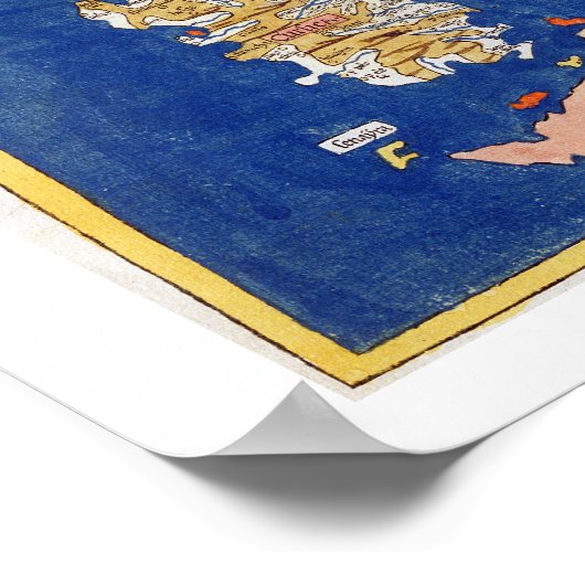 Ptolemaic Map of Italy, 1482 (gekleurde litho) Poster (Hoek)