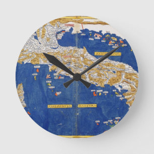 Ptolemaic Map of Italy, 1482 (gekleurde litho) Ronde Klok