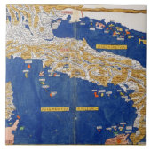 Ptolemaic Map of Italy, 1482 (gekleurde litho) Tegeltje (Voorkant)