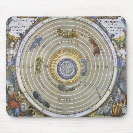  Ptolemaic Planisphere door Andreas Cellarius Muismat (Voorkant)