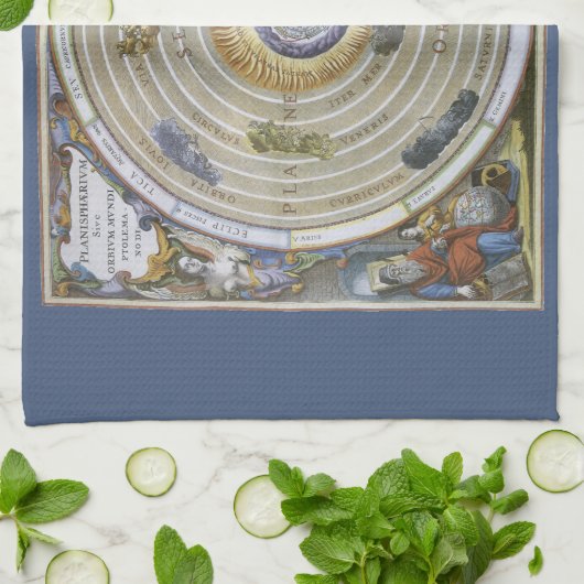 Ptolemaic Planisphere door Andreas Cellarius Theedoek (Gevouwen)