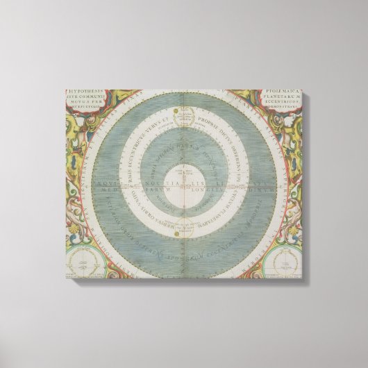 Ptolemaic System, van 'The Celestial Atlas' of Canvas Afdruk (Voorkant)