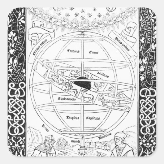 Ptolemy's Systeem Vierkante Sticker (Voorkant)