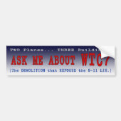 PTP's "Vraag me over WTC7"-Bumpersticker - Stijl A Bumpersticker (Voorkant)
