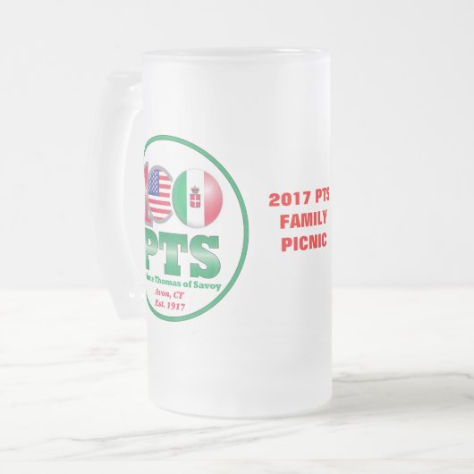 PTS 100th Jubileum Family Picnic Beer Mok (Voorkant links)