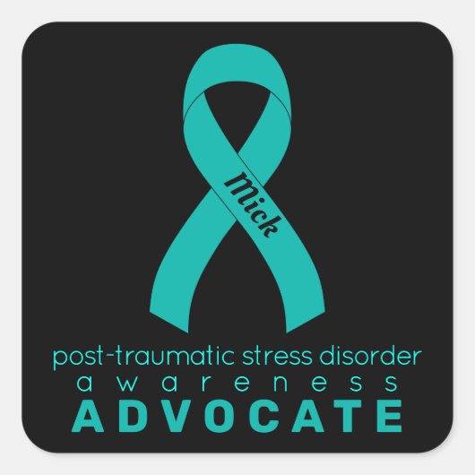 PTSD Advocate Black Square Sticker (Voorkant)